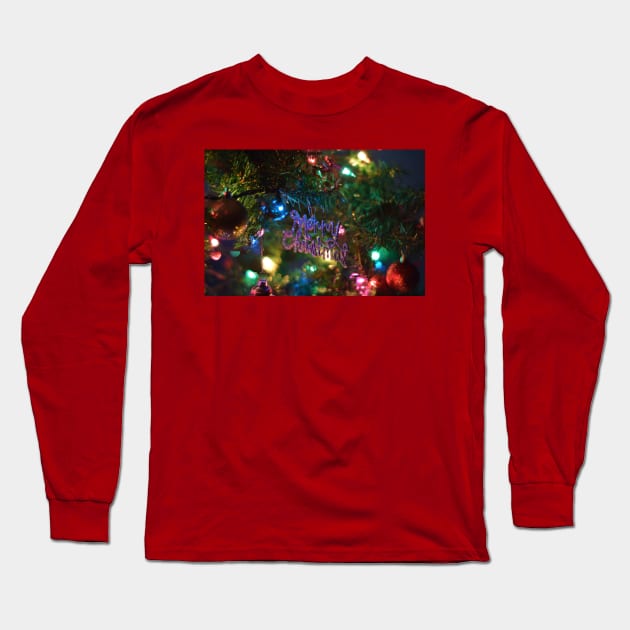Tree Merry Christmas Long Sleeve T-Shirt by Prints by Teacher Tawny